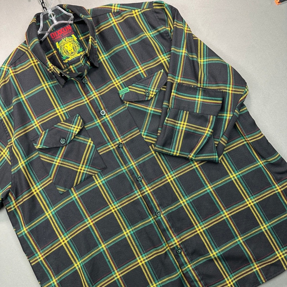 Dixxon Flannel Shirt Mens 3X Black Green Yellow The Smokey 420 Plaid Excellent